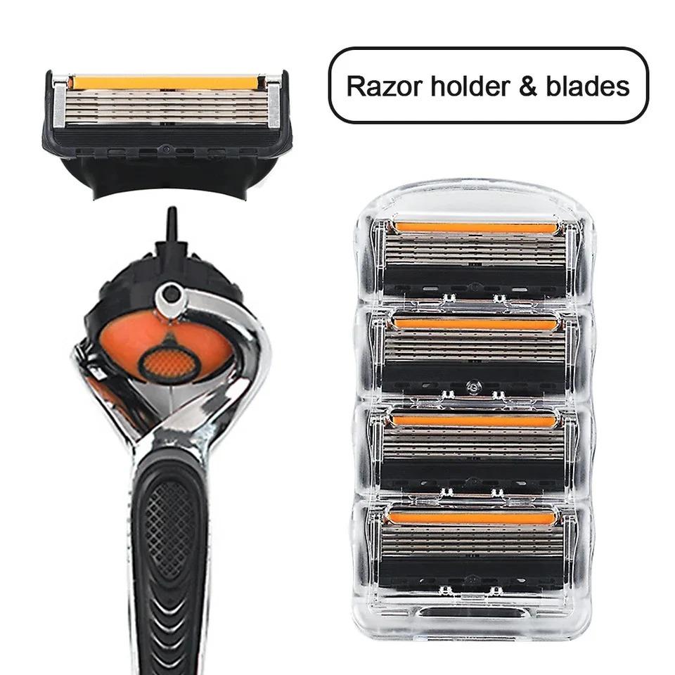4/8/12/16/20 Shaving Razor Blades Classic 5 Layer Safety Razor Blade for Mens Hair Removal Shaving Blade Manual Shaver Replaceable Heads