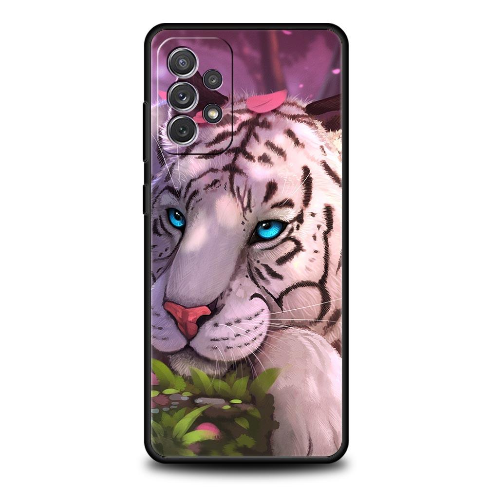 

Чехол для телефона Tiger Animal King для Samsung Galaxy A72 A51 A71 A21S A12 A11 A31 A52S A41 A32 A01 A22 A03S A53 A13 5G, черный чехол Samsung A03s