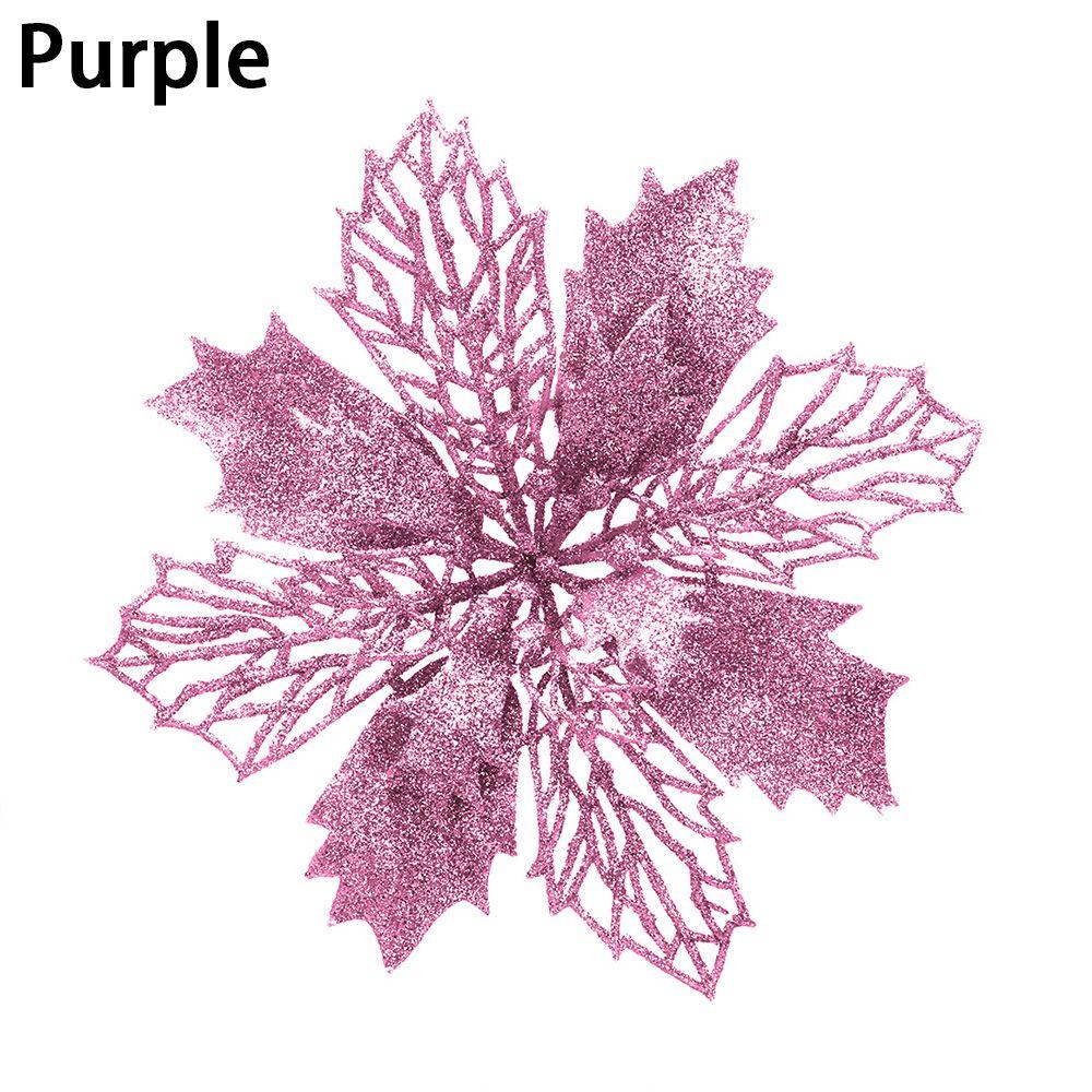 New Glitter Artifical Fake Flowers Christmas Tree Decorations Home Xmas Ornaments Christmas Flowers