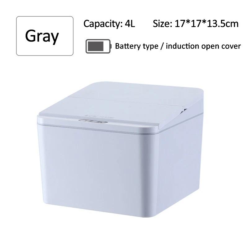 Intelligent Mini Desktop Trash Can Automatic Touchless Infrared Motion Sensor Trash Can Car Trash Portable Storage For Kitchen