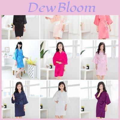 Girls Satin Silk Bathrobe Pajamas Soft And Comfy