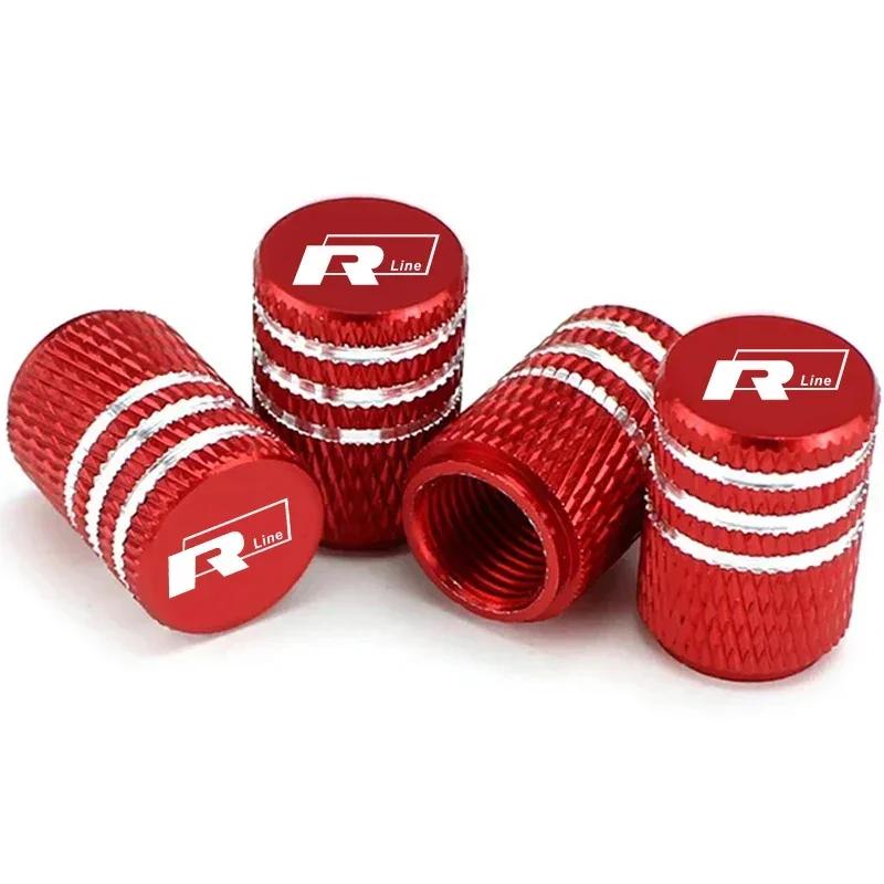 2026 Nuovo Per VW VOLKSWAGEN per Volkswagen VW 4 Pezzi Cerchi Ruota Auto Tappi Stelo Valvola Pneumatico linea R GOLF POLO Jetta GTI Touran GTE Auto