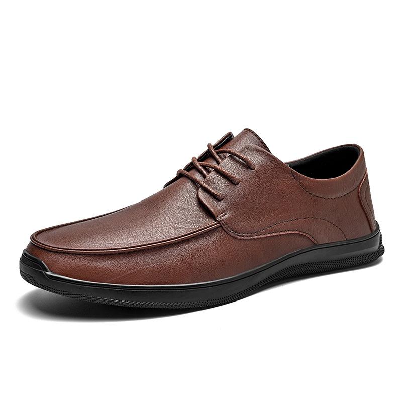 Spring New Men's Casual Leather Shoes Genuine Leather Business Men's Shoes Soft Sole Shoes Young Men Dad Shoes