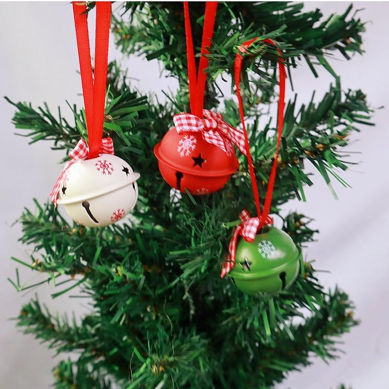 12pcs Handmade Christmas Bells - Traditional Round Metal Hanging Ornaments for Holiday Tree,Gift Packaging,and DIY Decorations