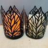 1PC Nordic Iron Art Hollow Leaf Candlestick Vintage Candle Holder Home Decoration Crafts Wedding Banquet Props