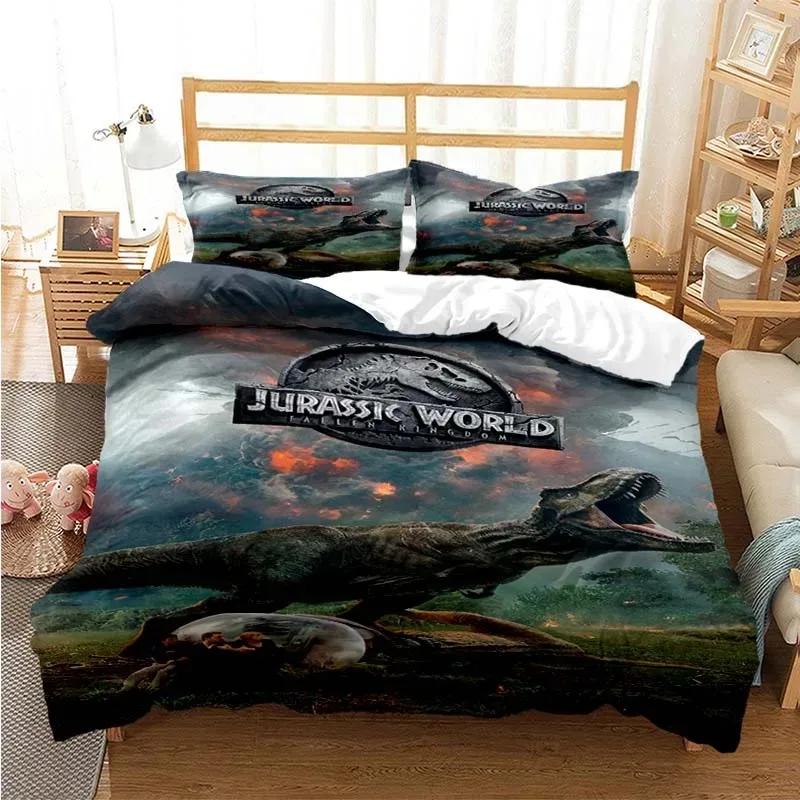 Jurassic Park Duvet Cover Set Dinosaur Bedding Sets Comforter Cover Set Single Twin Full Queen Size Youth Aldults Girl Boys Gift