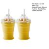 Ice Ball Maker Cup 2-in-1 Collapsible Silicone Ice Hockey Cup with Straw And Lid Foldable Easy Demolding Sphere Ice Cubes