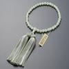 Buddhist Altar Shop Takita Shoten Kyoto Buddhist Prayer Beads for Women, Green Onyx, 7mm Beads, Silk Tassel with Head, Prayer Beads Bag, Suitable for