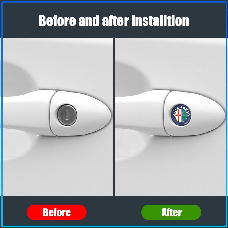 Car Lock Keyhole Stickers Door Lock Protect Car 3D Stickers For Alfa Romeo 147 159 156 Giulietta Giulia Mito Spider Alpha Nheadrest