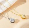 Trendy Sunflower Zircon Necklace: Elegant Clavicle Chain in Light Luxury Minimalist Design