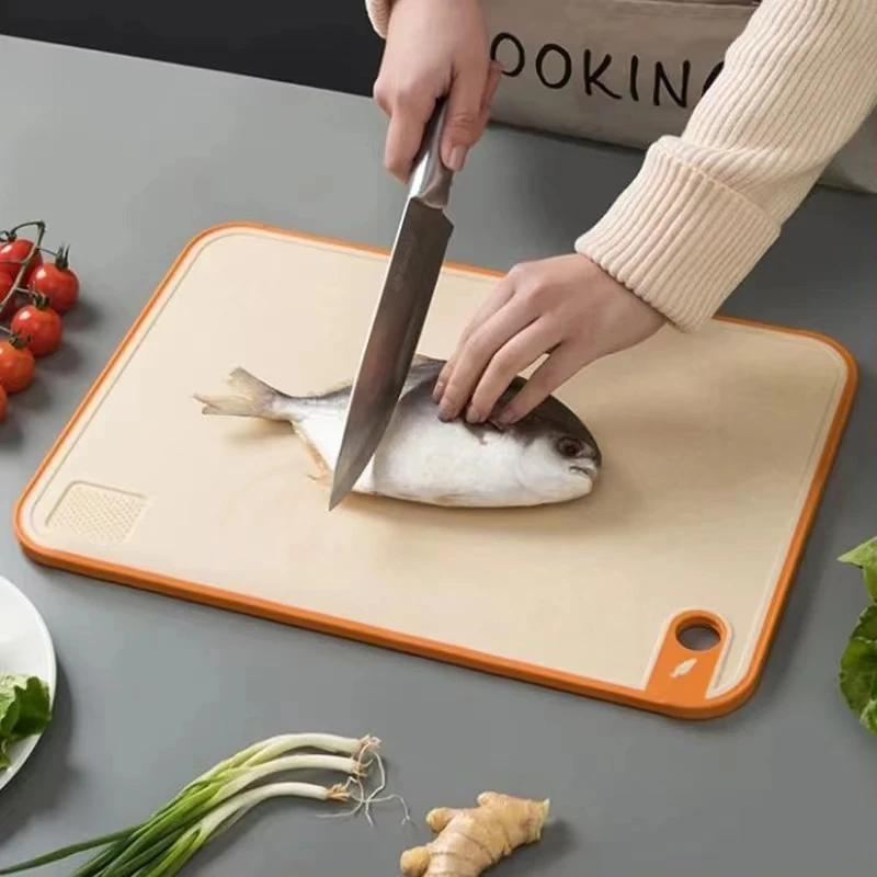 Wheat Straw Double-Sided Antibacterial Cutting Board Home Kitchen Anti-mildew Anti-slip Plastic Multi-functional Sticky Board