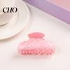 Strong Hold Hair Claw Anti-slip Teeth Leopard Heart Print Clip Pink Series Women Medium Size Back Head Shark Grip Accessory Multiple Colors