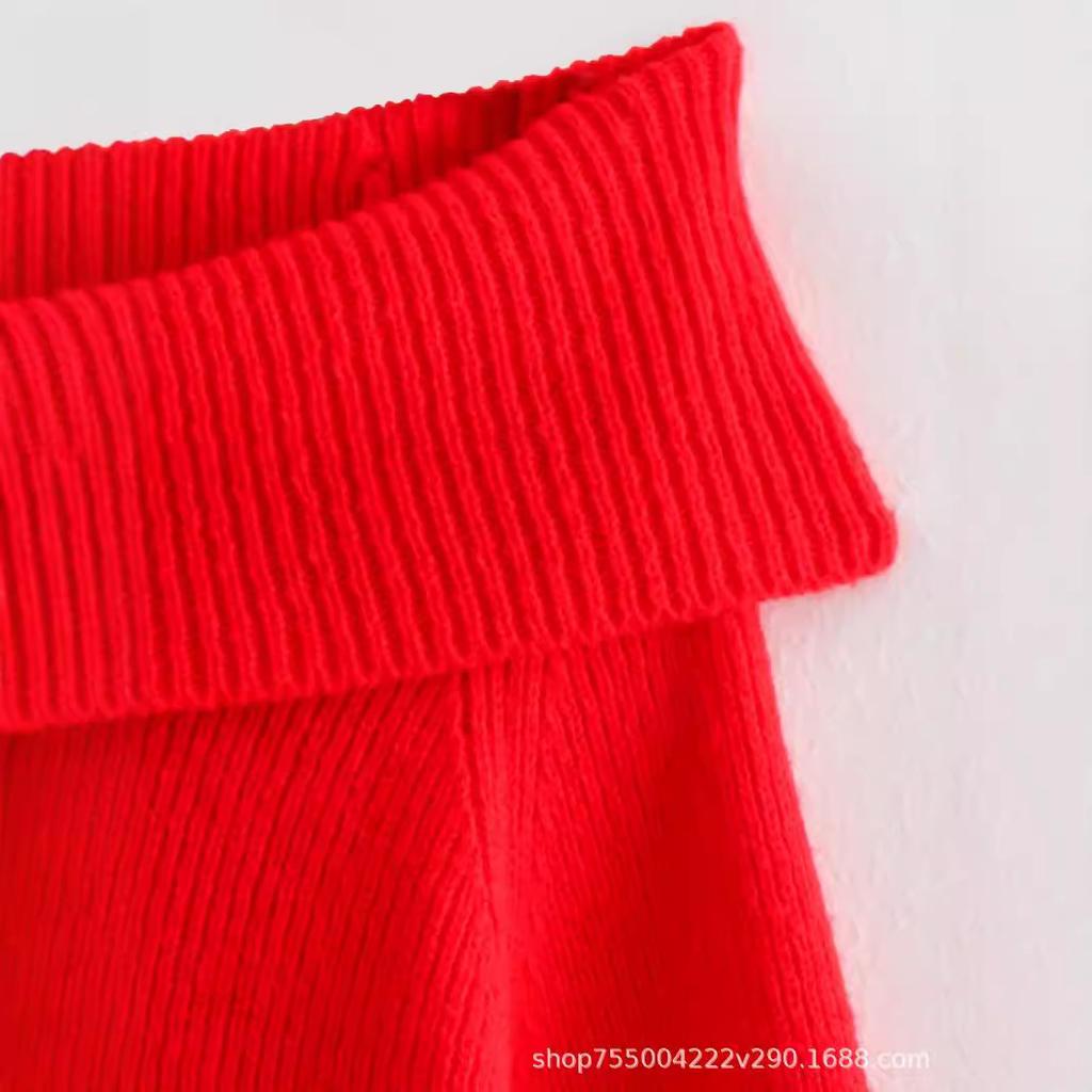 Women's Off Shoulder Sweaters Long Sleeve Oversized Ribbed Knit Going Out Spring Fall Tops Blouse Trendy Loose Pullover Sweaters Tops for Women