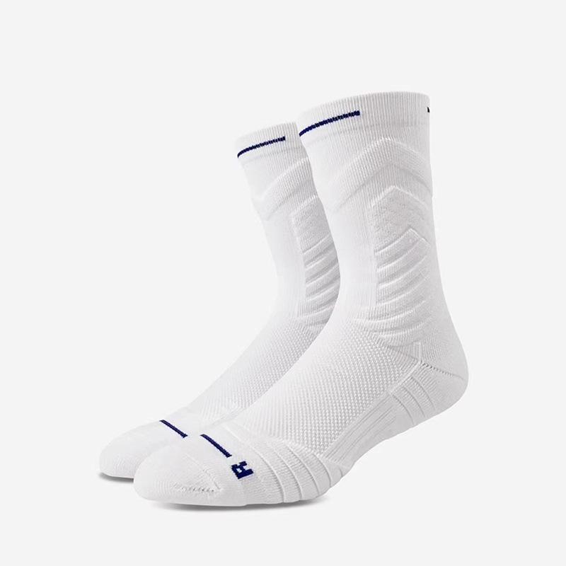 

Odor-Resistant, Sweat-Absorbent, Breathable Basketball Socks - Extra Thick, Wear-Resistant, Non-Slip, Solid Colors for Spring/Summer One Size белый