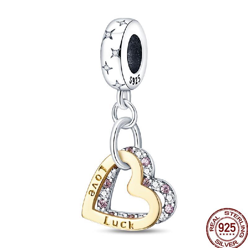 Copper Love Blessing Diamond Love Family Friendship Love Charm Beads Suitable For Pan Original Bracelet Diy