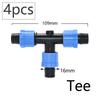 16mm 5/8'' Nastro per Irrigazione a Goccia Valvola di Intercettazione Gomito Raccordo a T Tappo Terminale Connettore a Blocco Filettato Tubo per Irrigazione da Giardino Giunti per Tubo Flessibile