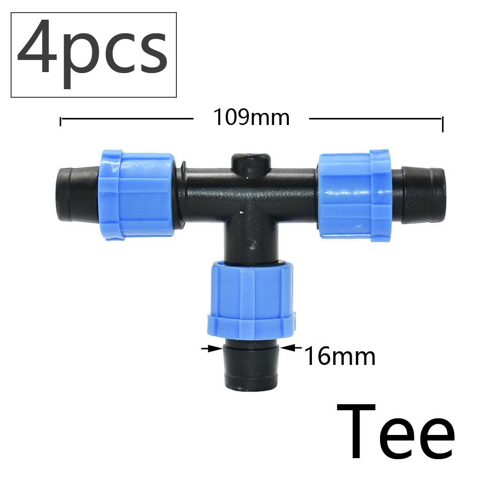 16mm 5/8'' Nastro per Irrigazione a Goccia Valvola di Intercettazione Gomito Raccordo a T Tappo Terminale Connettore a Blocco Filettato Tubo per Irrigazione da Giardino Giunti per Tubo Flessibile