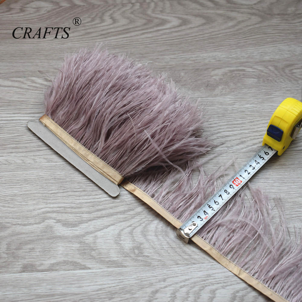 Feather2023 hot! Fluffy and beautiful 5-10M long ostrich hair feather trim cloth sideband 8-10cm wide / DIY sewing clothing accessories