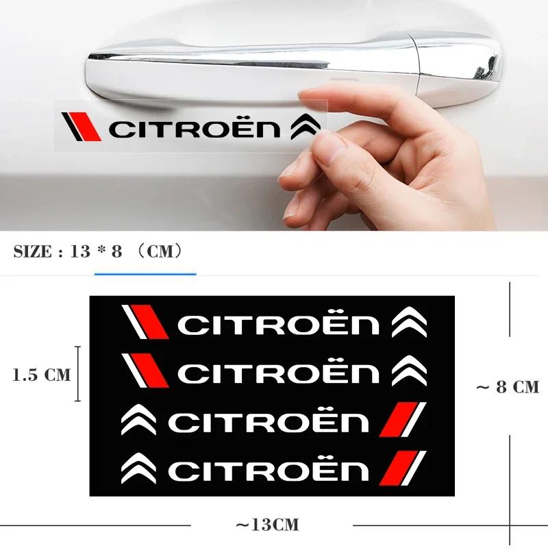 4 Stück Auto Styling Auto Türgriff Aufkleber Dekoration Aufkleber Decal Für Citroen C4 C1 C5 C3 C6 C5 C8 DS C-ELYSEE Auto Zubehör