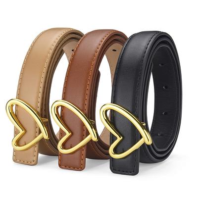 1 Stück Damengürtel Modischer herzförmiger Schnallengürtel Hochwertiger PU-Leder Dünner Gürtel Lässig Vielseitig Trend Jeans Damengürtel