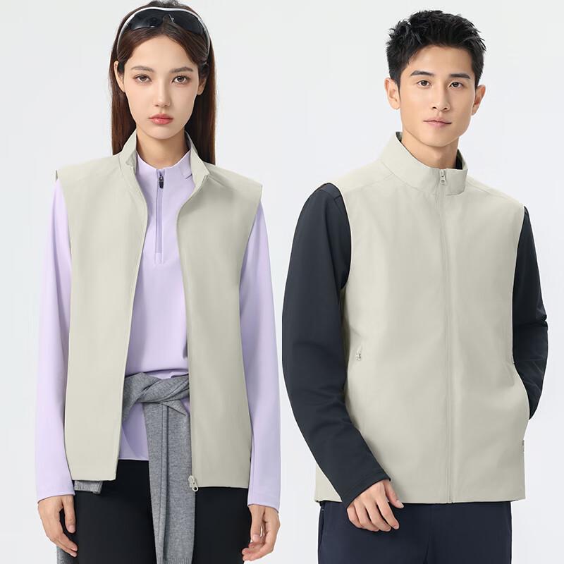 Fengxun Unisex Stand Collar Thin Fleece Vest FXTF251113