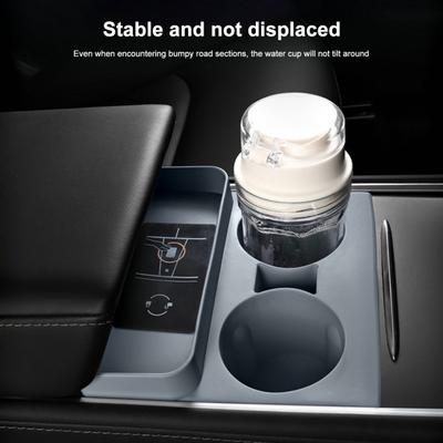 Center Console Cup Holder Insert Waterproof Car Modification Accessories Silicone Drink Cup Stopper Slot Slip Limiter Mat for Tesla Model 3/Y