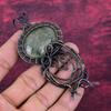 Moss Prehnite Pendant Copper Wire Wrapped Handmade Jewelry Real Gemstone Pendant
