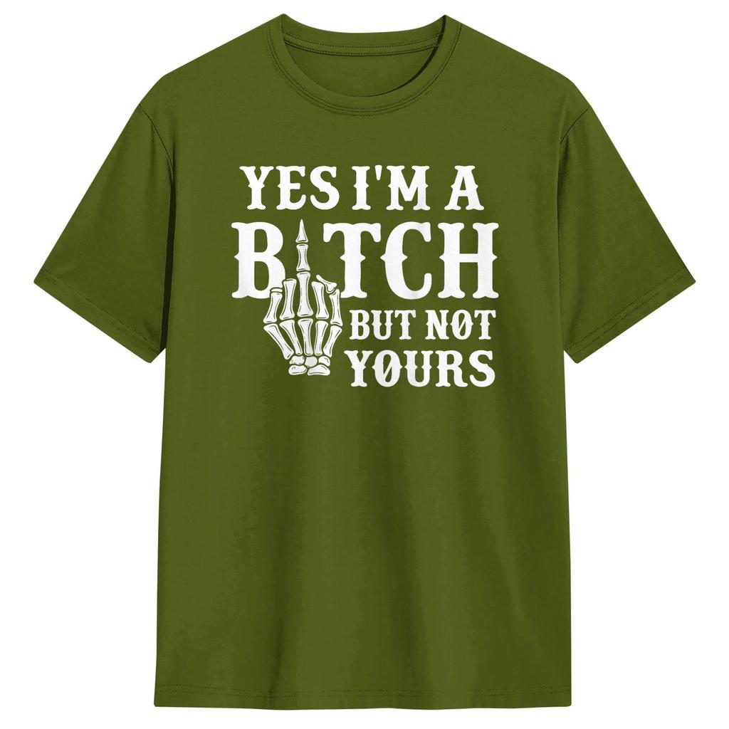 Yes IM But Not Yours Funny Sarcastic TShirt Beach  Vintage T Shirts Cotton Hipster Tshirt For Unisex Casual Clothing