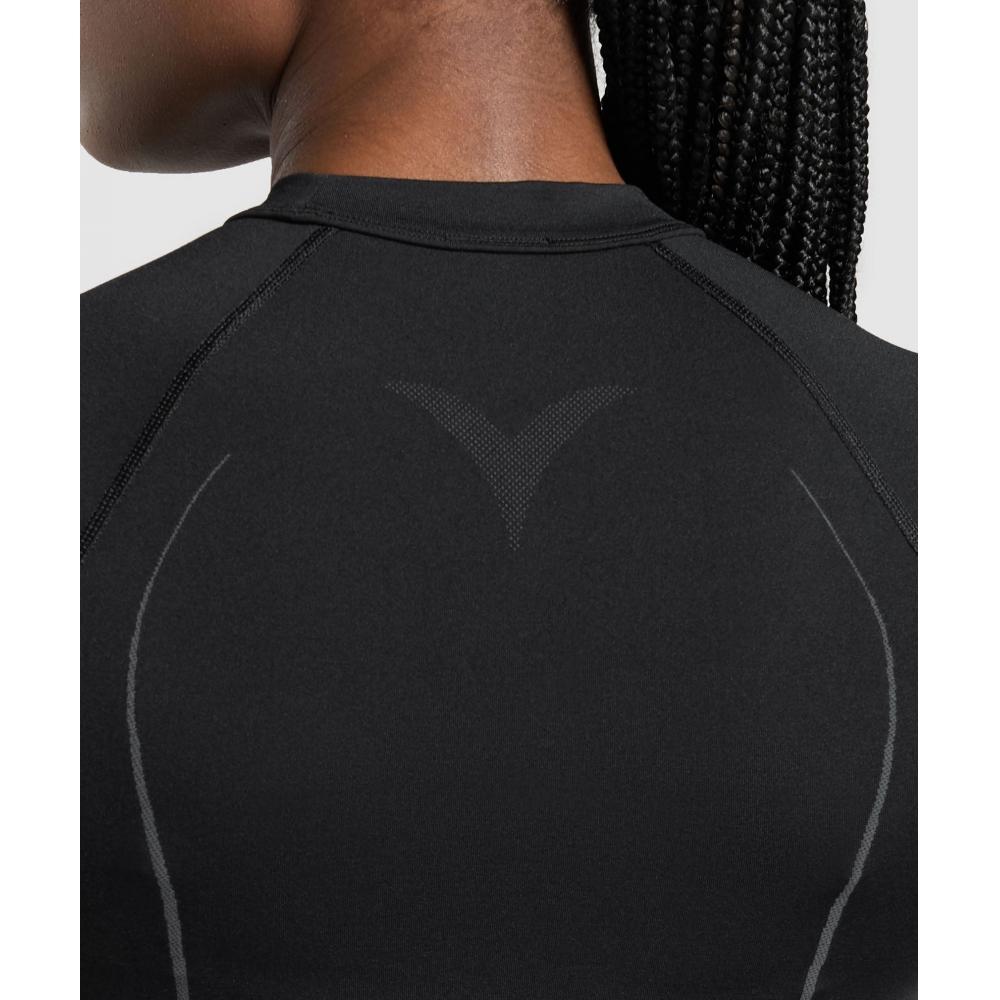 Gymshark Apex Seamless Midi T shirT Black graphiTe Grey b3b1T Bb29