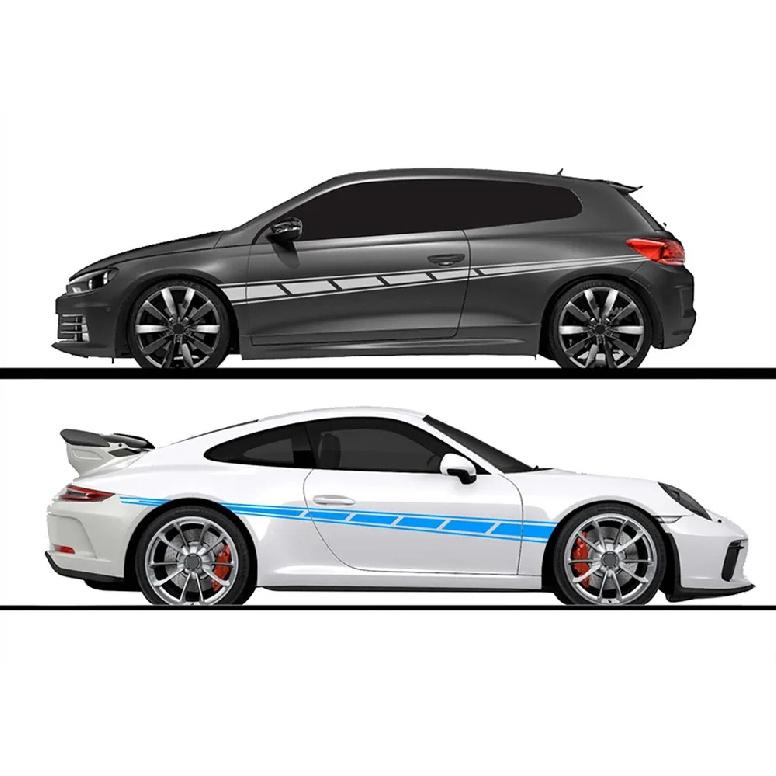 2 Stück/Los 300x14cm Beidseitige Aufkleber Tuning-Stil Seitenstreifen Stoßfänger Auto Folierung Vinylfolie Automobilprodukte Autozubehör