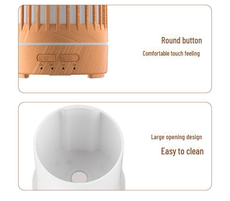 Umidificator Ultrasonic de Aromaterapie cu Telecomandă cu Aspect de Lemn