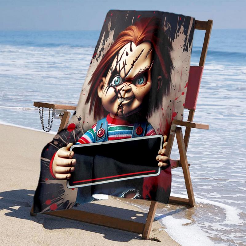 Ultra-Soft Beach Towel with Chucky Theme,Ideal for Pool - Camping, Diving - Perfect Travel Essential, Vibrant Beach Towel.