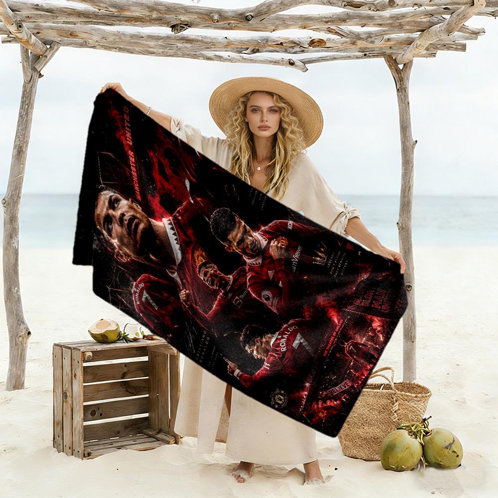 Ronaldo's Manchester Glory Beach Towel Super Soft & Absorbent Comfortable Lightweight