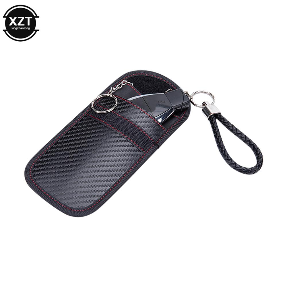 Car Key Signal Blocker Case Faraday Cage Fob Pouch Keyless RFID Blocking Bag Intorier Accessories Supply Car Styling
