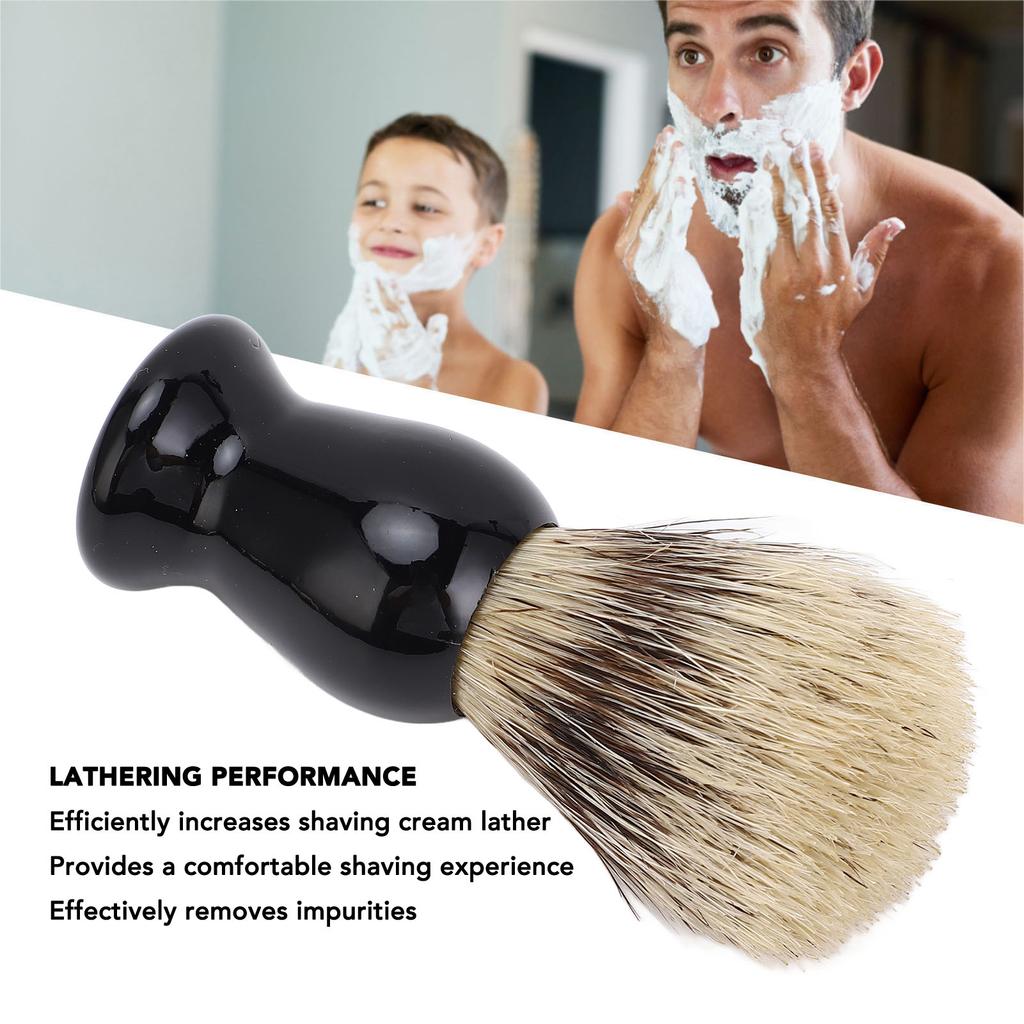 2 ks Holicí štětka pro muže Protiskluzová rukojeť Zvětšuje pěnu Měkké štětiny Štětka na pěnění vousů