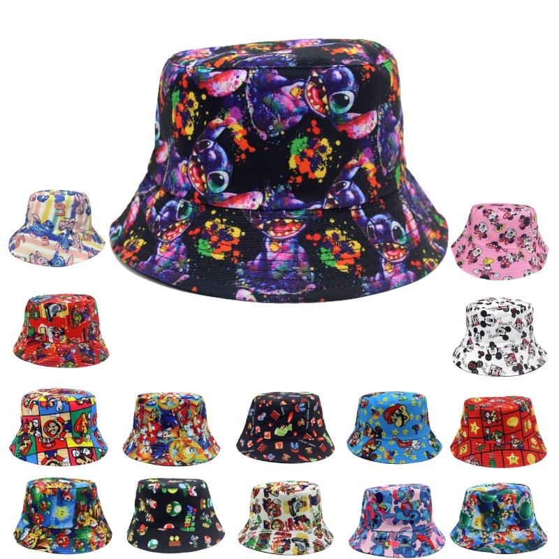 Super Mario Anime Game Mario Print Fisherman Hat Unisex Sunshade Bucket Hat
