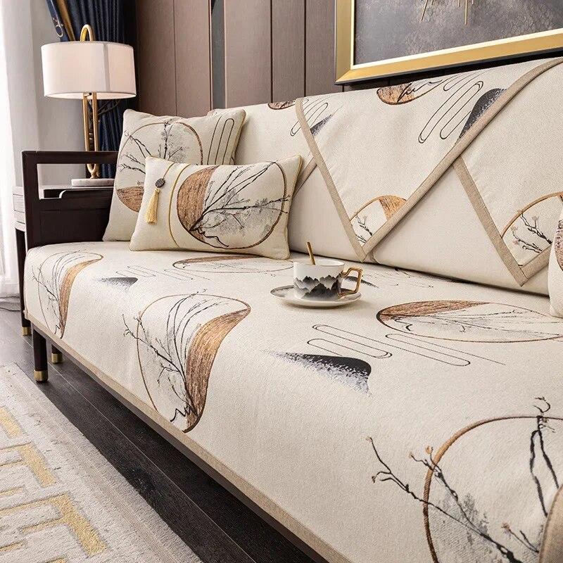 Chinese Jacquard Sofa Protector Cover For Living Room Stretch Sofa Cushion Mat Couch Covers Thicken Chair Sofa Towel Home Decor