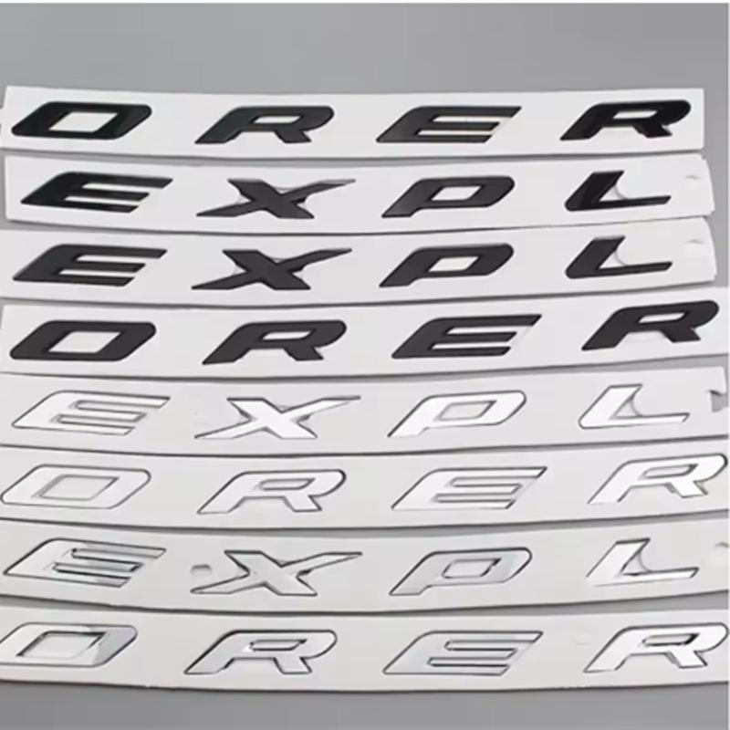AAXW1 3D ABS Chrome Black EXPLORER Letters Car Front Hood Emblem Badge Sticker for Explorer 2011-2019 Car Styling Accessories