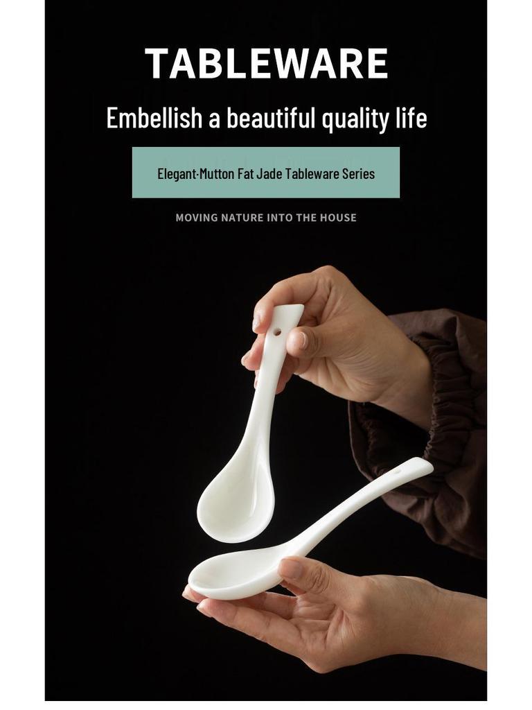 Dehua White Porcelain Ceramics: 12ml Small Soup & Teaspoon for Household & Restaurant Use