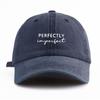 1pc PerIMPFCT Print Washed Baseball Cap for Adults,  Minimalist Retro Style Casual Soft Adjustable Dad Hat, Perfect As Gift