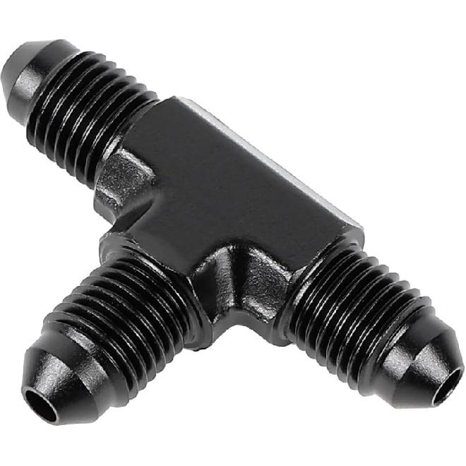 EVIL ENERGY 6AN Male Flare Tee Fitting Adapter T Union Aluminum Black