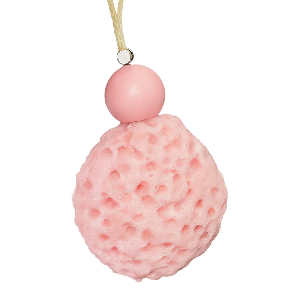 Creative Bath Sponge Shower Pouf with Hanging Rope Soft Textured Exfoliating Mesh Body Scrubber for Home Bathing and Personal Care