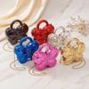 Stylish Butterfly Shape Shoulder Bag Luxury Acrylic Evening Bag Metal Chain Shiny Handbag Everyday Outfits Party Wedding