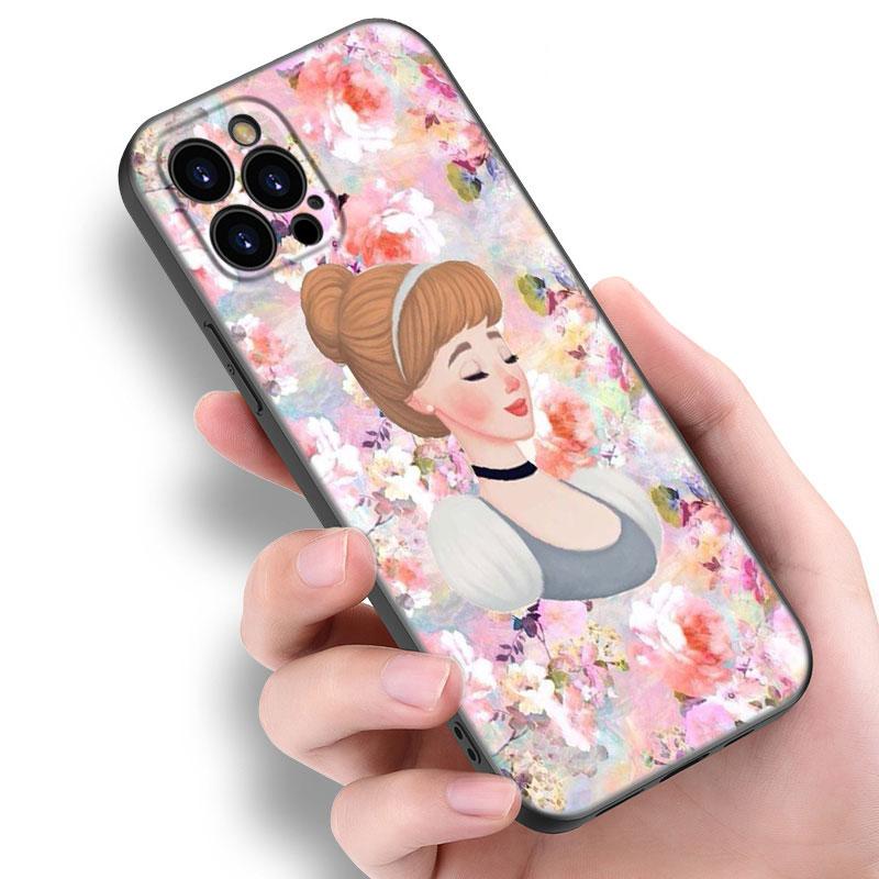 Snow White Princess Jasmine Black Silicone Phone Case For Apple iPhone 12 13 Mini 11 14 15 Pro Max 7 8 Plus X XR XS SE 2020 2022