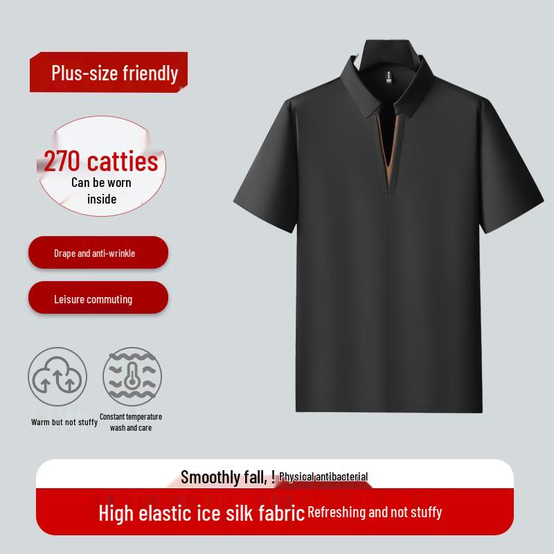 Polo Casual da Uomo Taglie Forti a Maniche Corte Dibinze