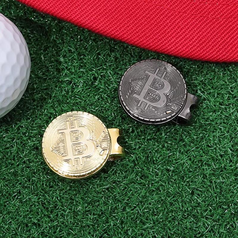 Hat Clip Ball Marker Creative Bitcoin Shaped Magnetic Golf Mark Fashion Golf Accessories Jewelry Gifts For Golfers Friends