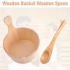 1pc Sauna Bucket Kit - Durable Wooden Bucket, Traditional Sauna Bucket Set | Cedar Sauna Bucket and Ladle with Handles, Wooden Sauna Accessory Kit for