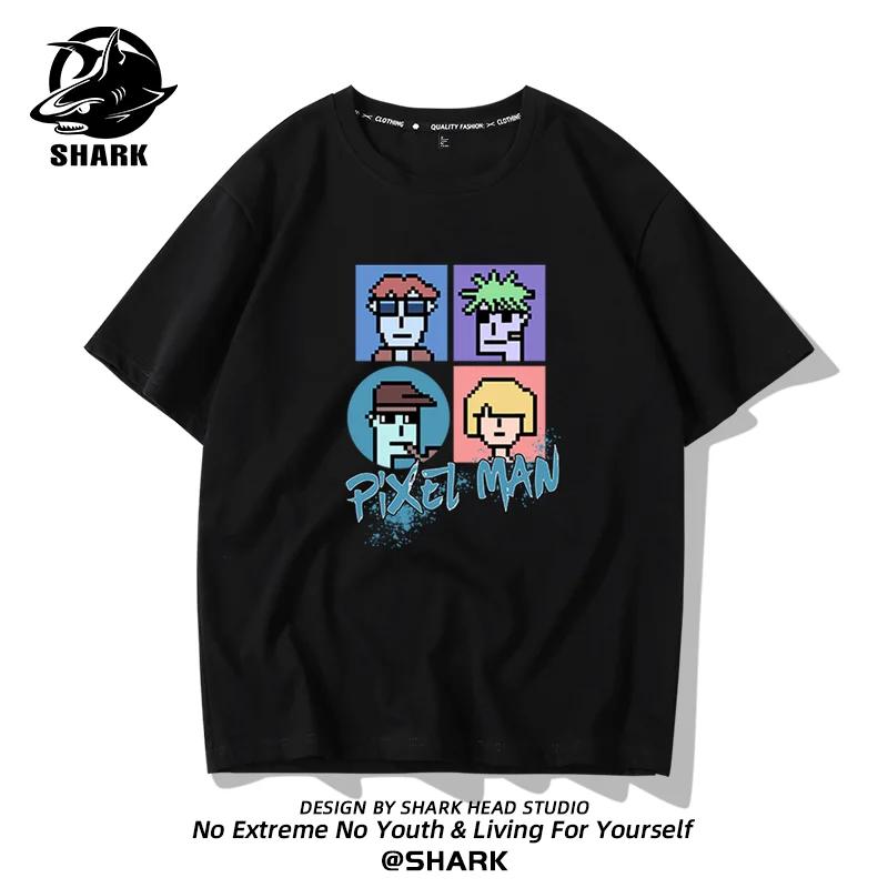 Summer Fashion Heavyweight Retro Men's English Letters 100% Cotton Printed Round Neck High-quality Casual Fitness Street T-shirt