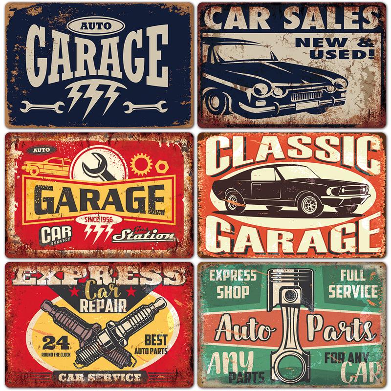 2024 American-Style Industrial Auto Repair Tin Sign - Frameless Decorative Wall Art