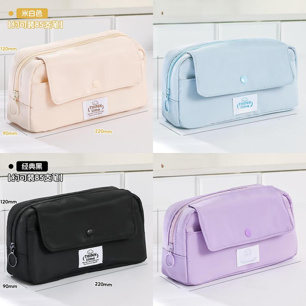 Multilayer Canvas Pencil Case With Large Capacity For Students And Office Use